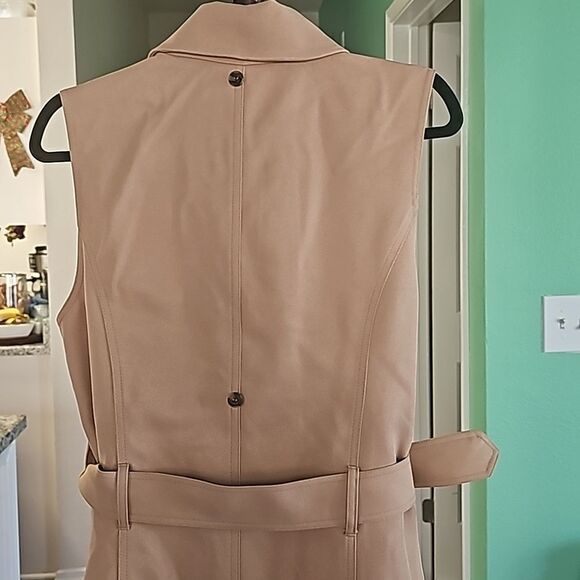 Stacy London Petite Sleeveless Trench Khaki Tan Size Small‎ - Picture 5 of 12